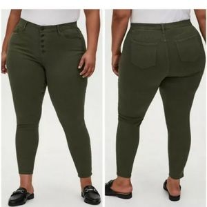 Torrid Olive Green High-Waisted Pants